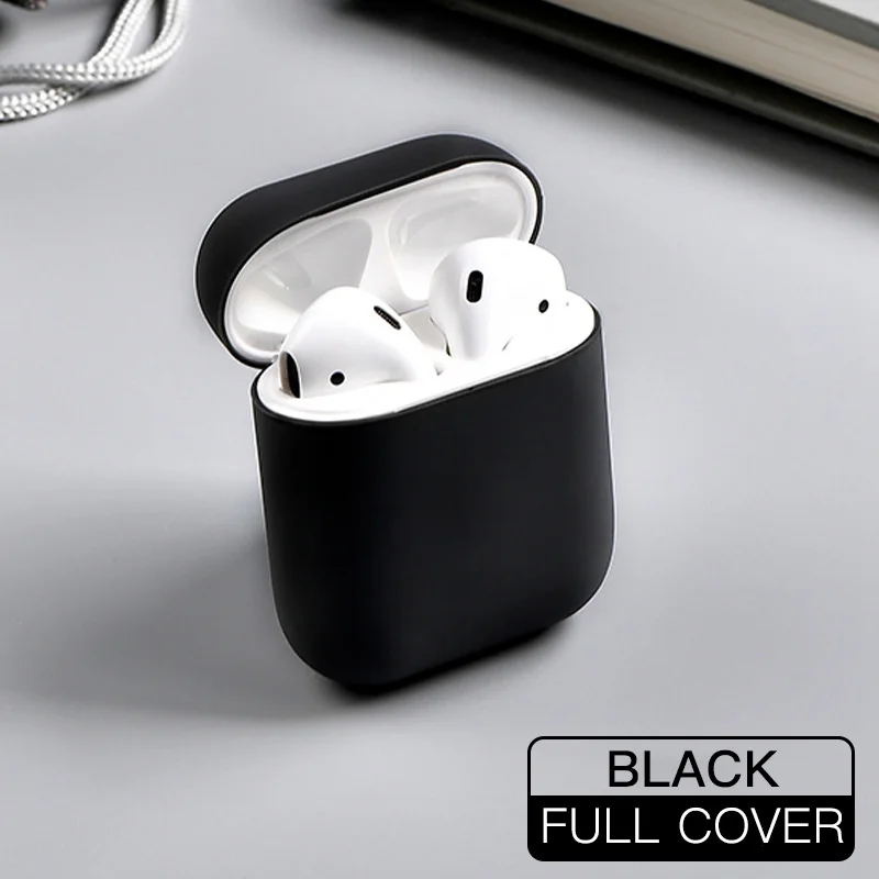 Black Чехол для наушников Apple AirPods 1 2 силиконовый чехол беспроводные наушники Air Pods Чехол защитный для AirPod Тонкий чехол - Цвет: Black