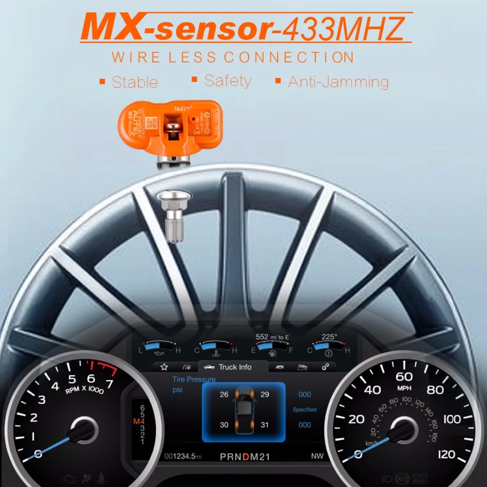 autel Универсальный MX 433 МГц TPMS сенсор программируемый TPMS 315 МГц датчик давления в шинах Mx MaxTPMS Pad программист 433/315 МГц