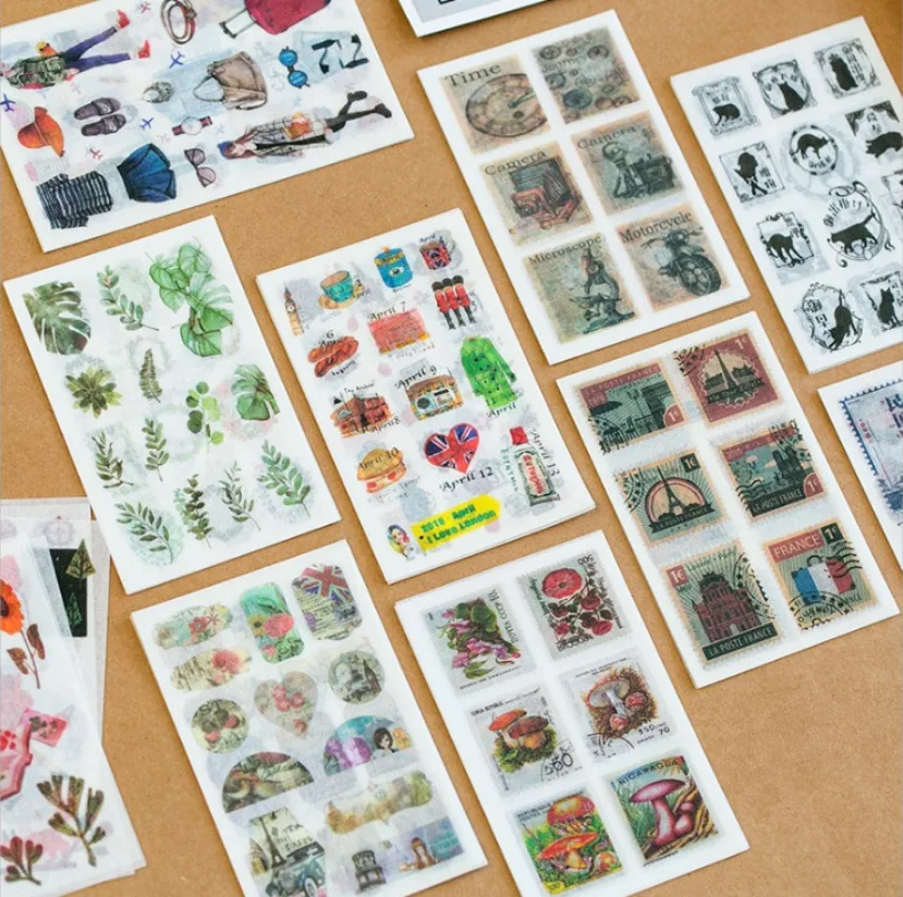 

6sheet/Pack Kawaii Cartoon Girls Flowers Washi Paper Stickers Decoration DIY Diary Scrapbooking Mobile Stickers Stationery Gift