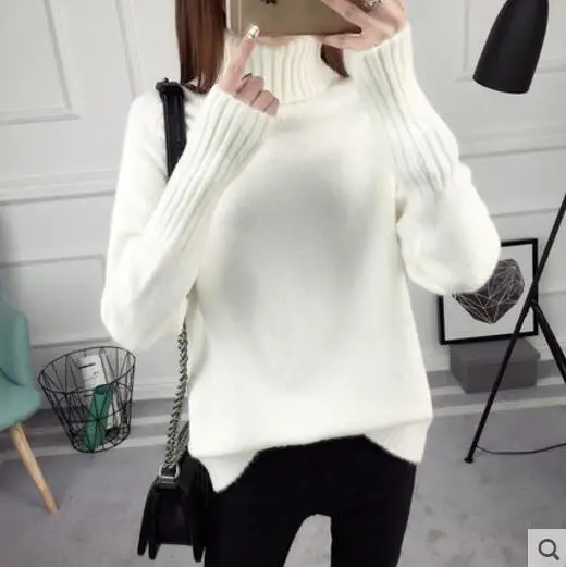 The new loose high-necked pullovers female qiu dong long sleeve joker render more sweaters | Женская одежда