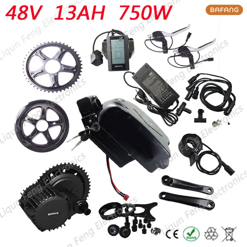 Бесплатная доставка E-bike kit 8fun/bafang 48 В 750 Вт Мотор колеса BBS02 + 13AH лягушонок