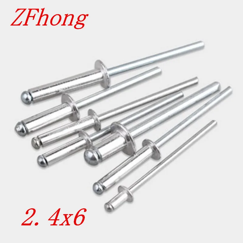 100 шт. алюминиевые заклепки m2.4 * 6 2 4 мм|pop rivets|aluminum pop rivetsblind rivet |