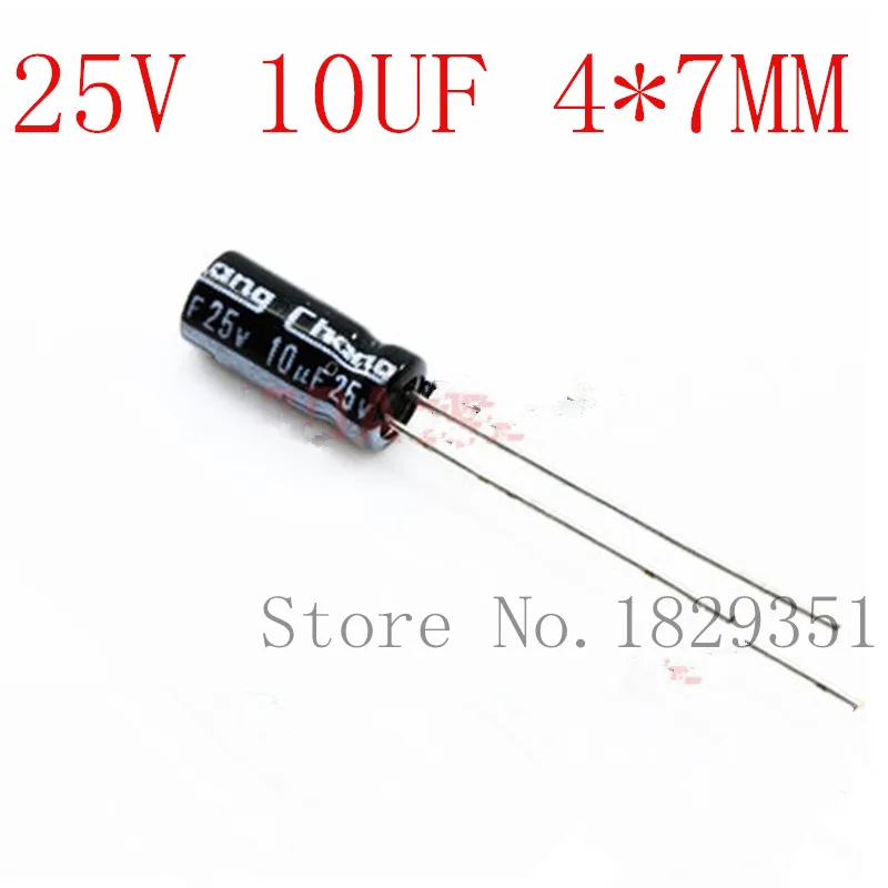 

Pengiriman gratis 300 pcs 10 uF 25 V frekuensi tinggi Radial Electrolytic kapasitor, 4 * 7 mm IC ...