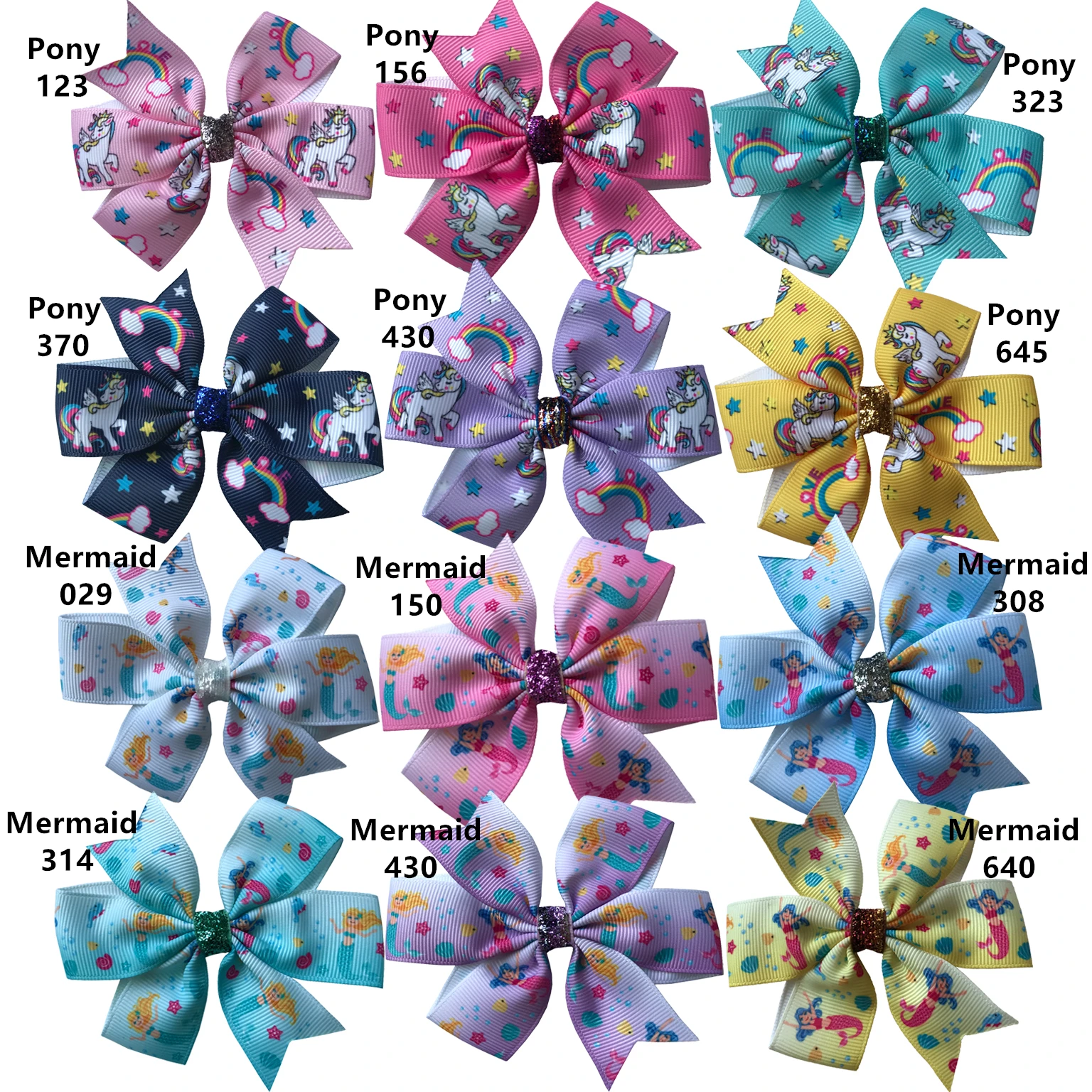 

Baby Girls Pop elements hair bow clips Hair barrettes Boutique Dovetail bow Unicorn Mermaid Hairgrips hair bows Accessories