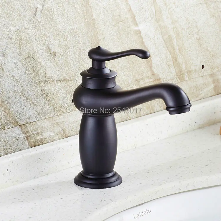Роскошный Черный Бронзовый Смеситель для раковины в европейском стиле из