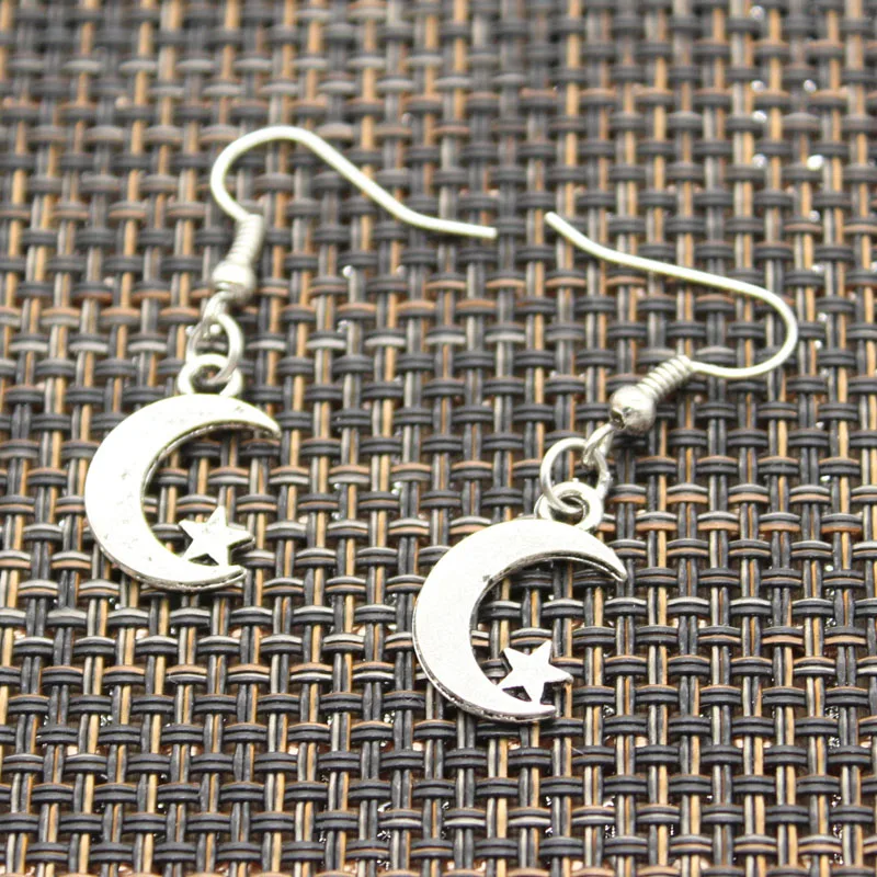 New Fashion Handmade moon star Pendants Silver Earrings For Womens Style | Украшения и аксессуары