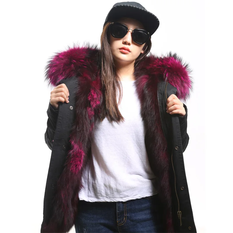 Парка женская зимняя на лисьем меху с капюшоном|raccoon fur hood|brand parka womanparka women |