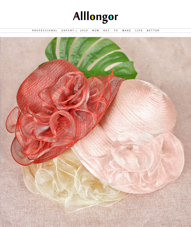 Chapeau Femme Mariage бейсболка с меховым помпоном Женская церковная Вуалетка Цветочная Одежда Бант ведро Свадебная шляпа Боулер Дерби широкий пляжный навес шляпы от солнца
