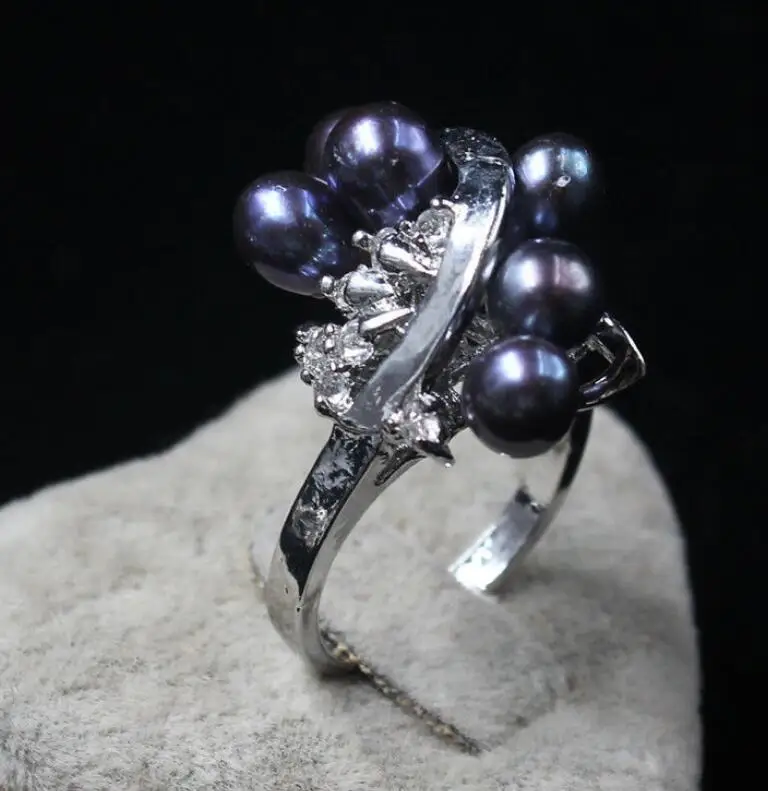 Продажа ювелирных изделий&gt женское кольцо 6 7 мм из черного пресноводного