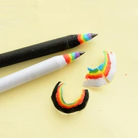 2pcset kawaii stationery hb rainbow pencil drawing writing lapis de cor paper pencil school material supply for child gift
