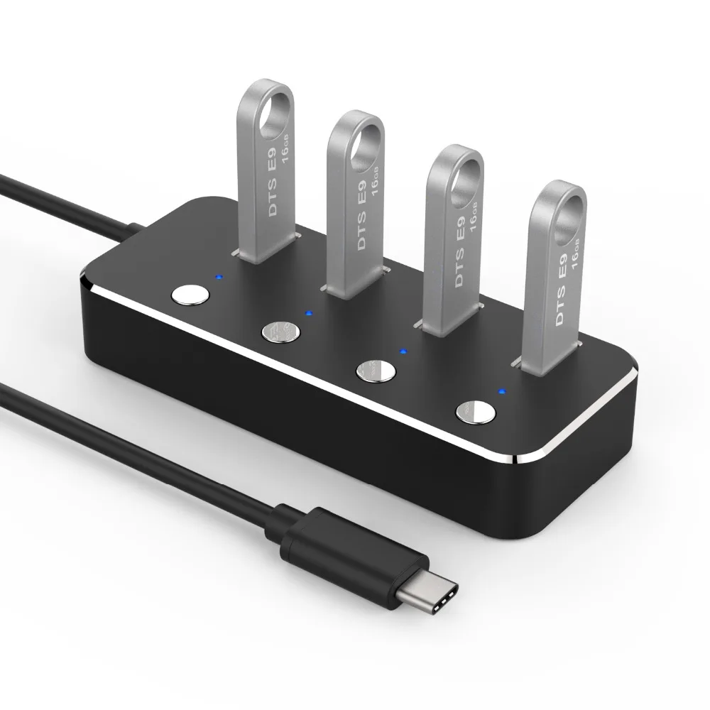 Usb-концентратор 4-портовый концентратор Leadzoe Type C разветвитель с индивидуальным