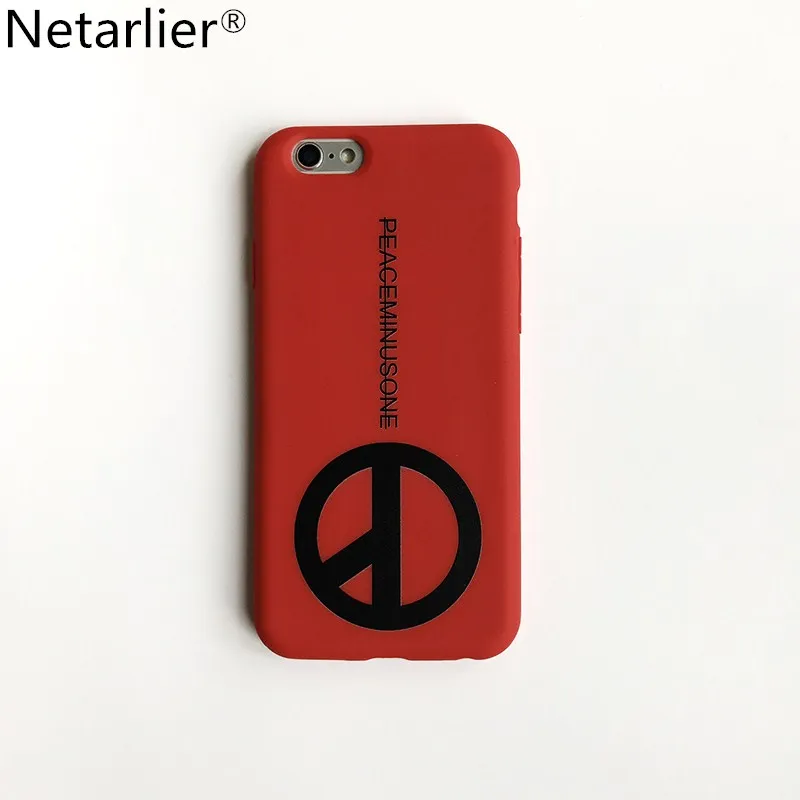 Netarlier New Fashion GD Big Bang Anti War Letters Design Phone Case For iPhone 6 6sPlus 7 7Plus High Quality Red TPU Soft Cover |