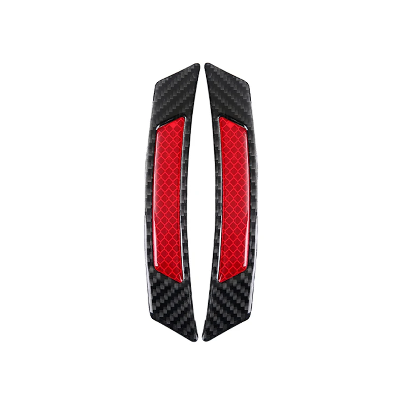 black red Аксессуары для стайлинга автомобилей, колеса для бровей, углеродное волокно, светящаяся в темноте Светоотражающая полоса, Универсальная автомобильная наклейка для Ford, 4 шт., 32 мм x 168 мм - Цвет: black red