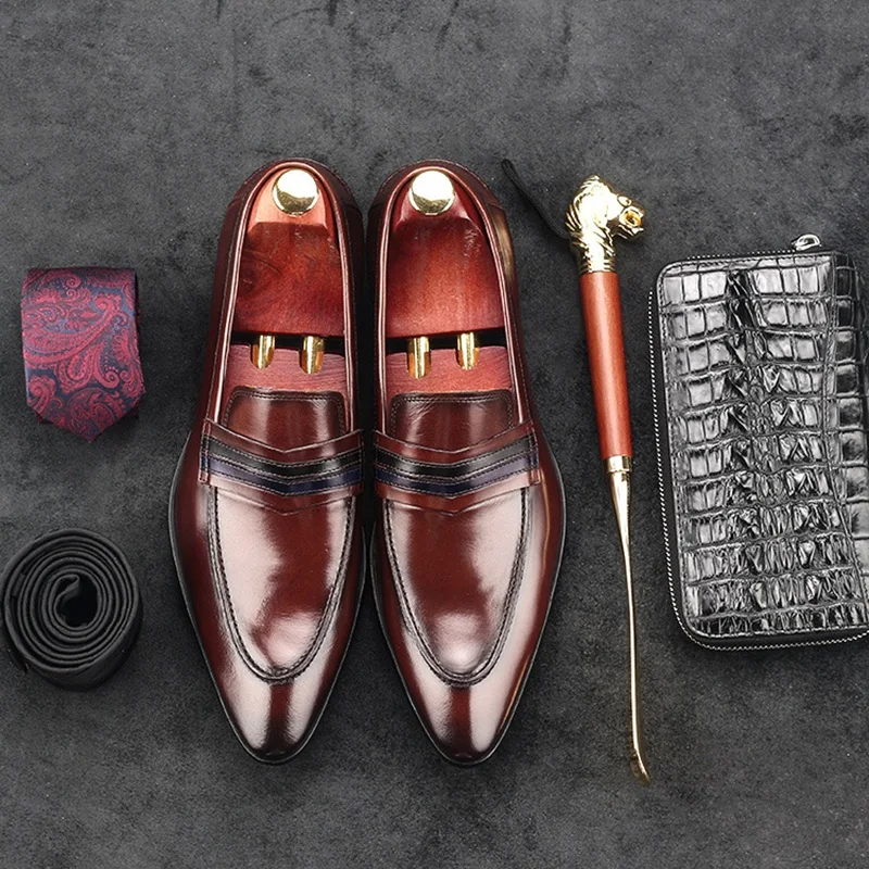 Туфли мужские из натуральной кожи Роскошные итальянские дизайнерские