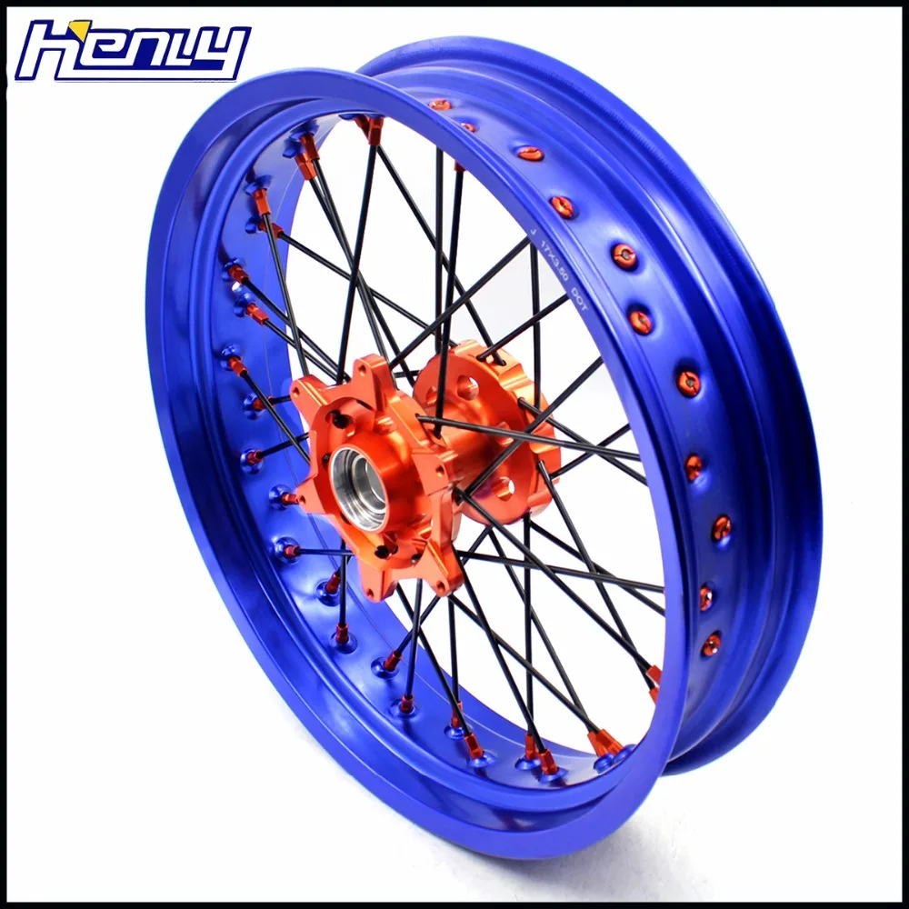 3,5/5,0 17IN. Supermoto колеса Supermotard обод набор для KTM EXC EXCF XC XCW XCF SX SXF 125 250 350 450 530 300 150 200 оранжевый концентратор