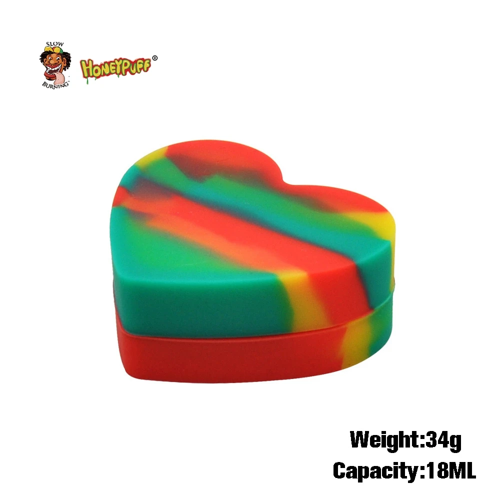 HONEYPUFF LOVE Heart Shape Wax Oil Jar 18 ML Volume FDA Silicone Container Big Nice Love Portable Size | Дом и сад
