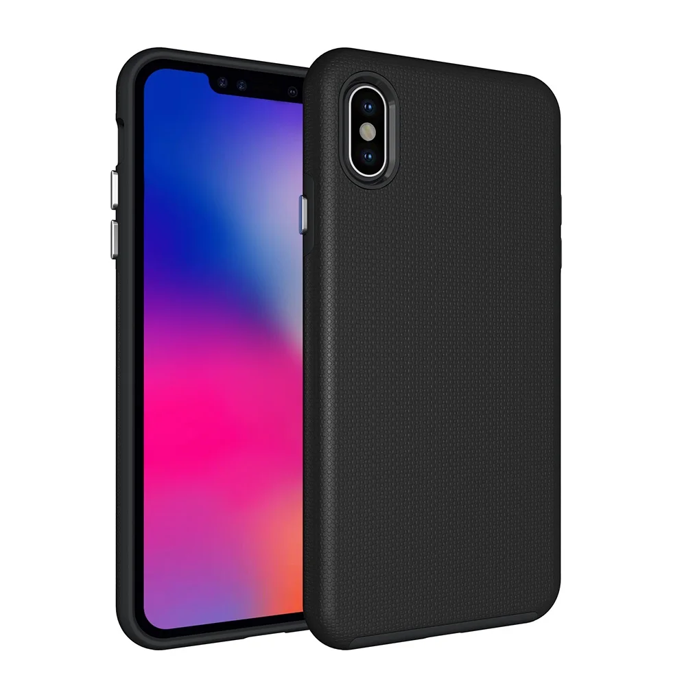 Black Для iPhone 11 Pro Max X XS Чехол-Броня TPU+ PC двухслойный противоударный чехол для телефона XR 5S 6S 6 7 8 Plus прочный нескользящий чехол - Цвет: Black