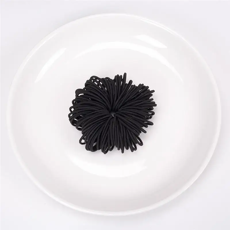 

100pcs Round Hair Ties Elastics No Metal Superior Hold for All Hair Types Durable Strong Girl Women Charms Tie Gum