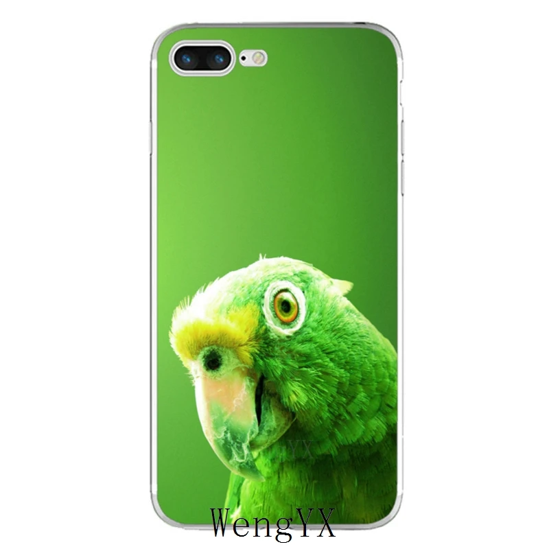 Зеленый попугаи Тонкий Силиконовый ТПУ мягкий чехол для iPhone X, 8, 8 plus, 7, 7 plus, 6 6s плюс 5 5S 5c SE 4 4S - Цвет: Parrot-Birds-A-07