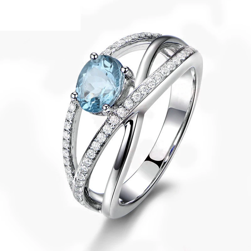 

QYI Oval Cut Natural Sky Blue Topaz Rings For Women Gemstone Jewelry 925 sterling silver Blue Stone Engagement Wedding Ring