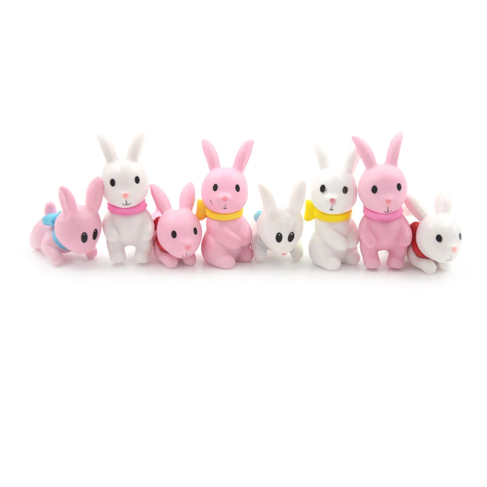 4pcs/lot DIY Doll Garden Home Desktop Succulents Micro Landscape Decor Mini Pink Rabbit Model Fairy House Miniatures Decoration | Дом и сад