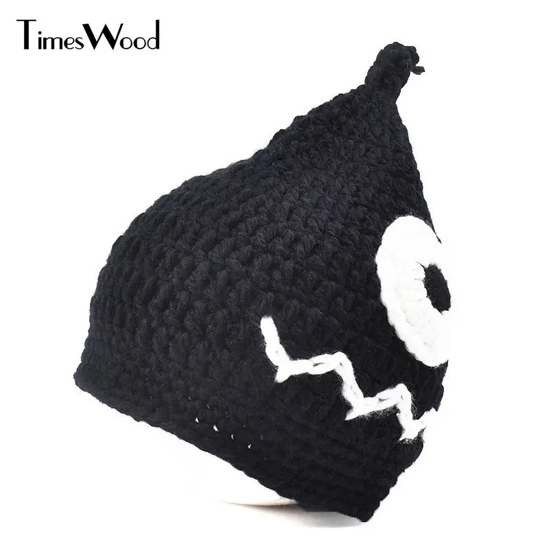 Зимние теплые забавные вечерние шапочки бини Chapeau Gorros De Lana с большими глазами рот