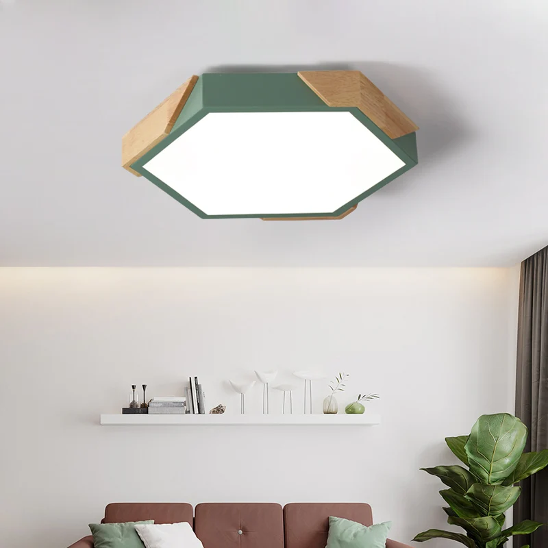 Светодиодные потолочные светильники MDWELL современные круглые деревянные лампы