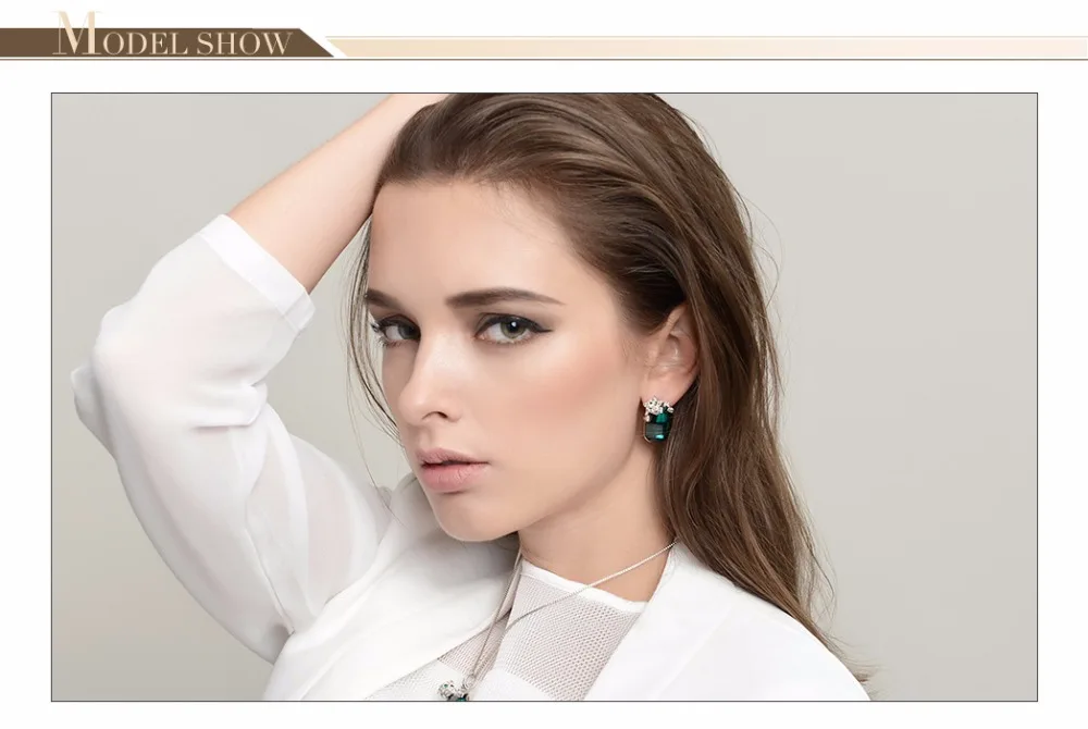 Viennois зеленый/синий кристаллами от Swarovski Leopard Серьги-гвоздики для Для женщин со стразами Свадебная вечеринка Серьги ювелирные изделия