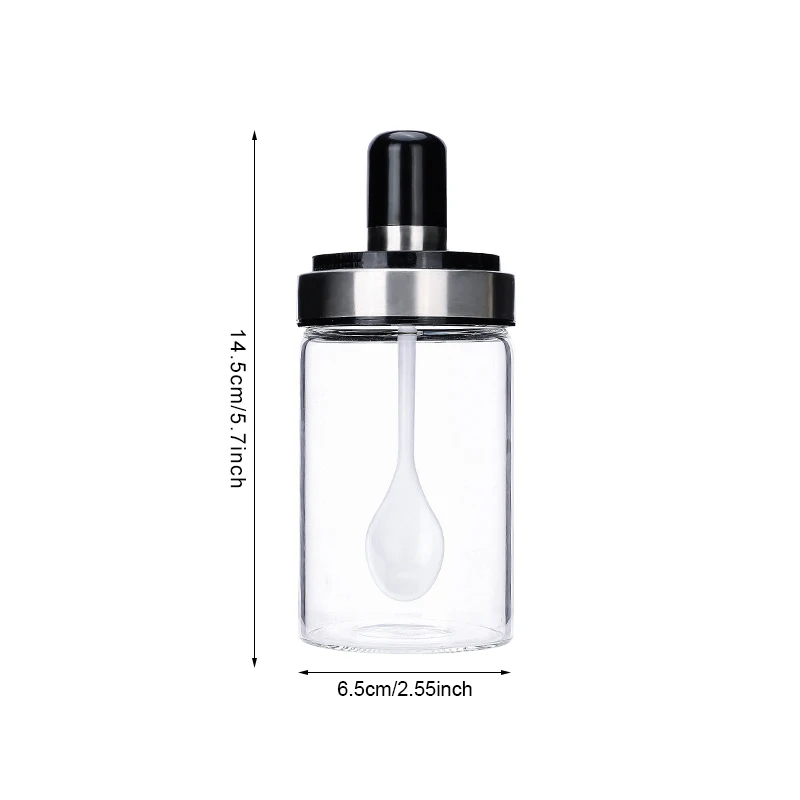 Стеклянные интегрированные бутылки для приправ банки ложка специй крышка