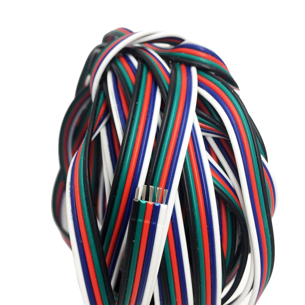 Луженая Медь 22AWG 5 контактный светодиодный RGB кабель ПВХ изолированный провод