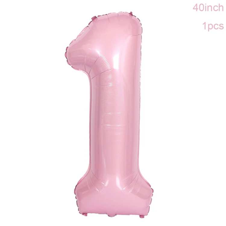 Pink 1 Йориу один год латексные конфетти для воздушного шара мой 1-й украшения для вечеринки в честь Дня Рождения С Днем Рождения шар 1 год ребенок душ мальчик девочка - Цвет: Pink 1