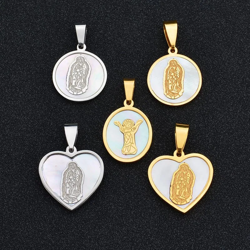 Женское Ожерелье из нержавеющей стали с ракушками в форме сердца | Украшения и