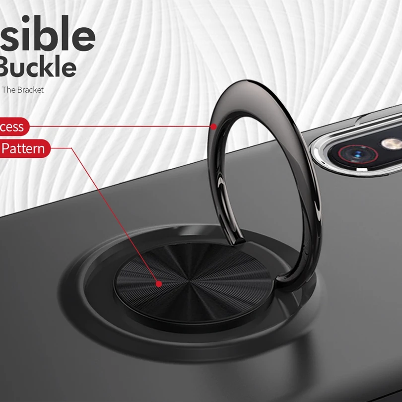 For VIVO X23 / VIVOX23 6.41&quot Magnetic Car Holder Case 360 Rotating Finger Ring Phone Cover Capa |