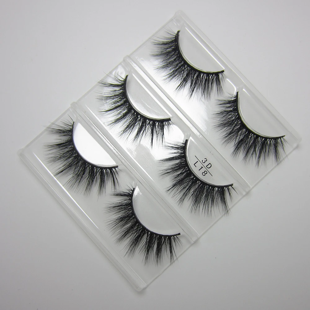 

3 pair/set high-end full strip eyelashes 3D faux mink false lashes natural long hand made synthetic hair makeup