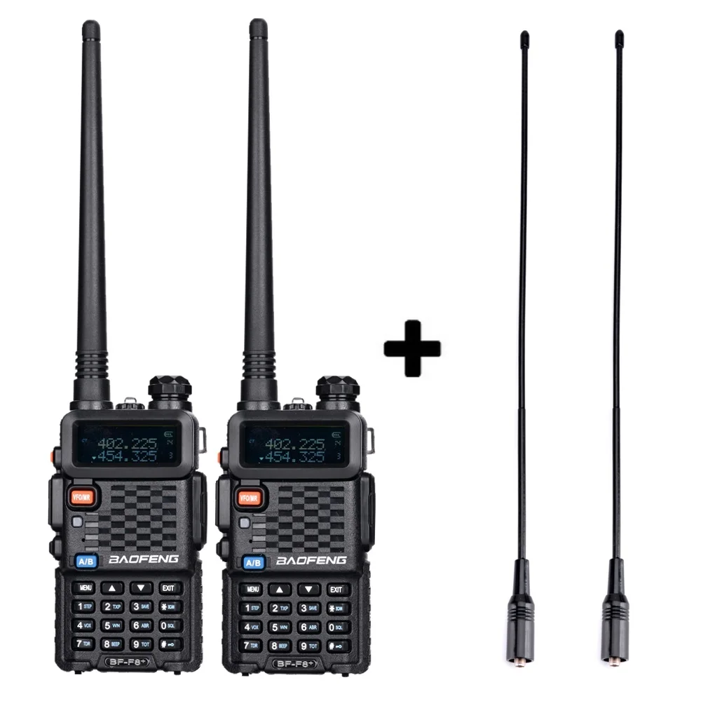 Add long antennas 2 шт.,, BaoFeng F8+, на дальние расстояния, Woki Toki, полицейская рация, рация, 5 км Диапазон, двухстороннее радио, Walky Talky Ham радио, HF приемник - Цвет: Add long antennas