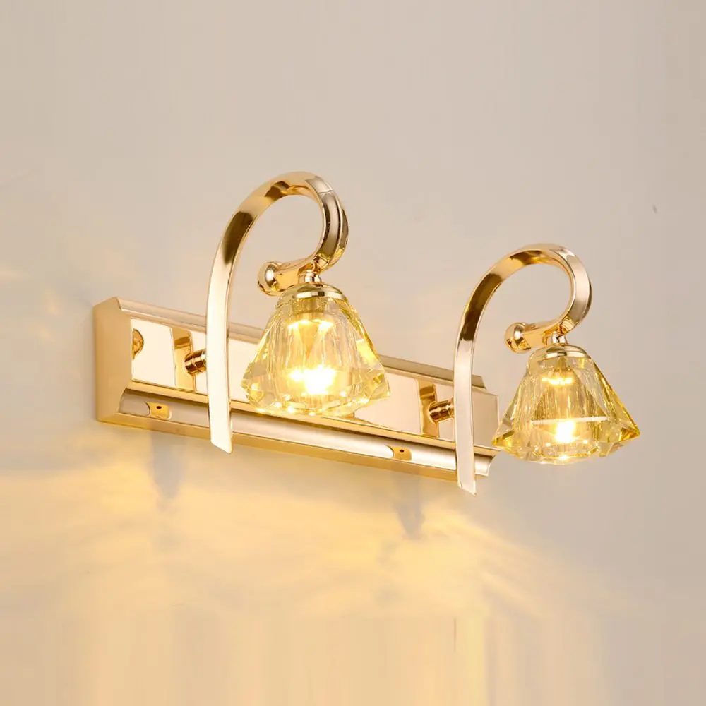 Светодиодный роскошный современный настенный светильник с золотыми кристаллами