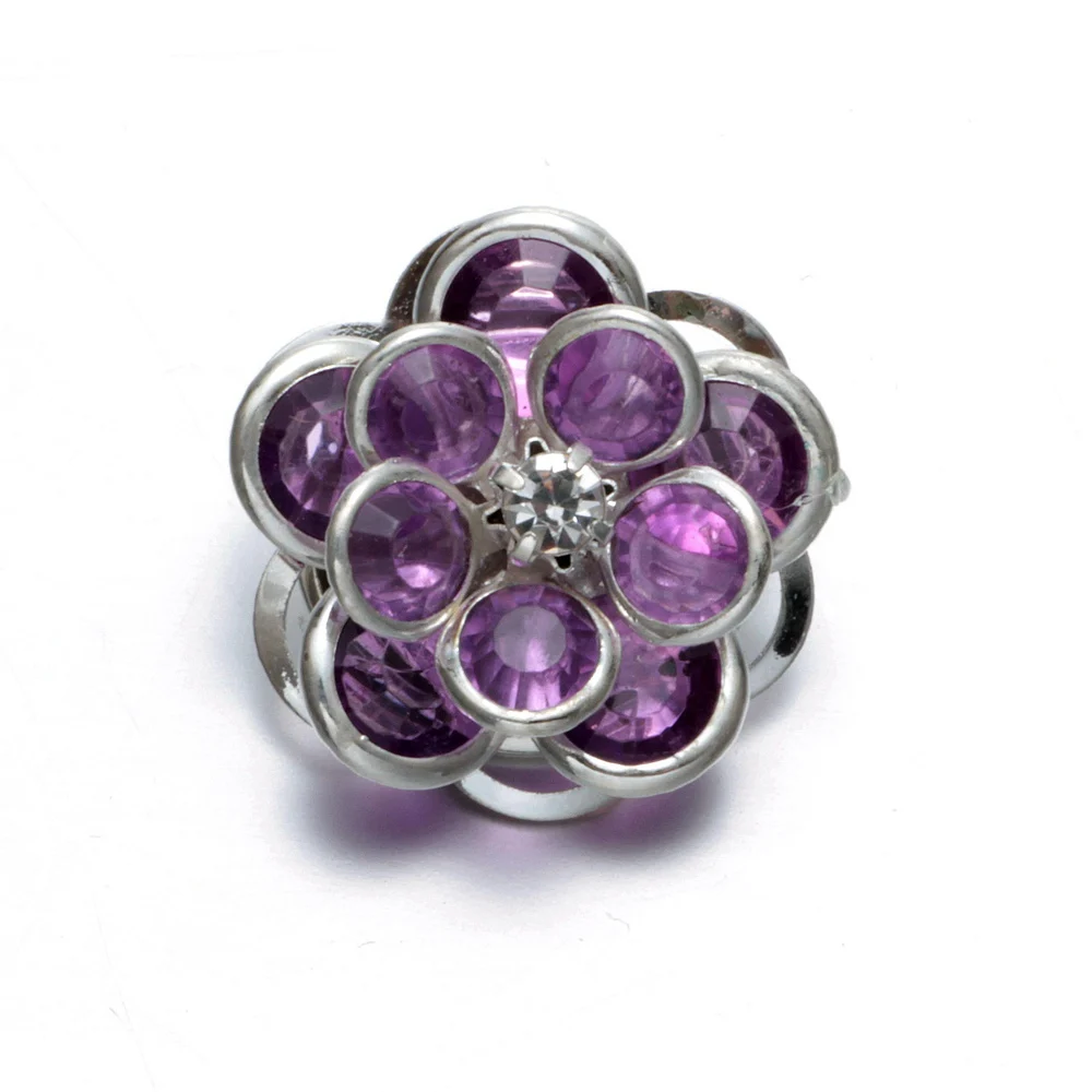 10 шт./лот подвески с металлическим кристаллом и цветочным узором 18 мм кнопки для