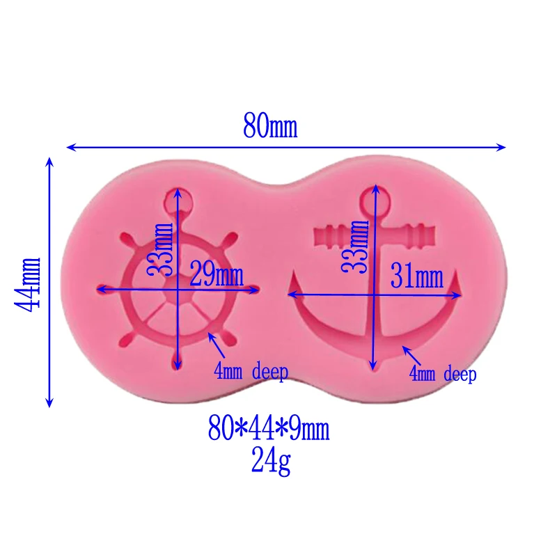 Штурвал и якорь силиконовая форма для шоколадного торта декоративная Фонтейн