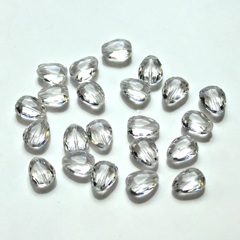 crystal StreBelle AAA модный очаровательный цвет прозрачный кристалл в виде капли бусины 10x8 мм плоское сердце стеклянные бусины, украшения Аксессуары 100 шт - Цвет: crystal