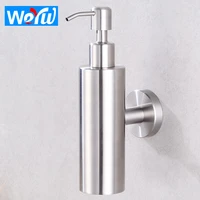 round liquid soap dispenser wall mounted bathroom lotion pump bottle stainless steel multifunction hotel kitchen sink detergen