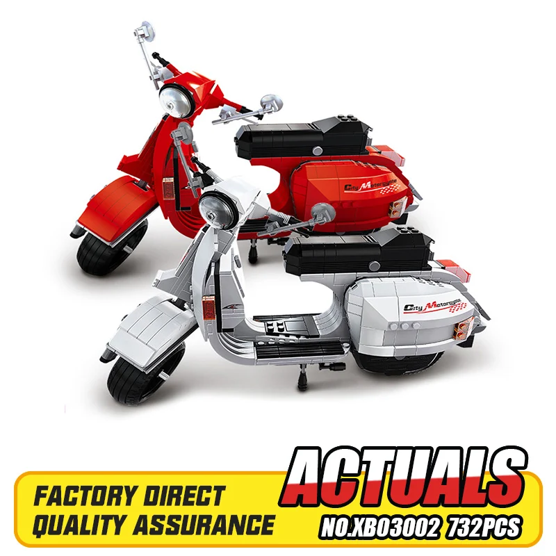 Новинка XB 03002 732 шт Оригинальные креативные классические серии Vespa P200 Moto