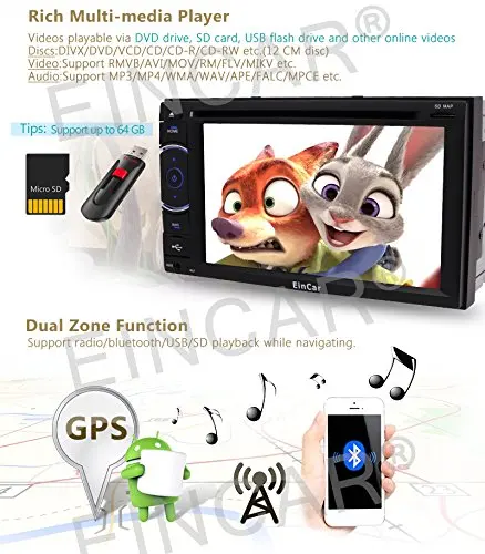 Android6.0 автомобильный Радио четырехъядерный двойной Din 6 2 ''в тире Авторадио