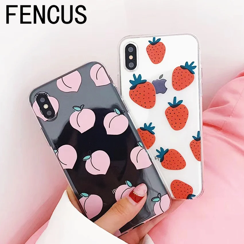 FENCUS с рисунками фруктов телефон чехлы для iphone 7 6 6s 8 X Plus тонкий прозрачный ТПУ