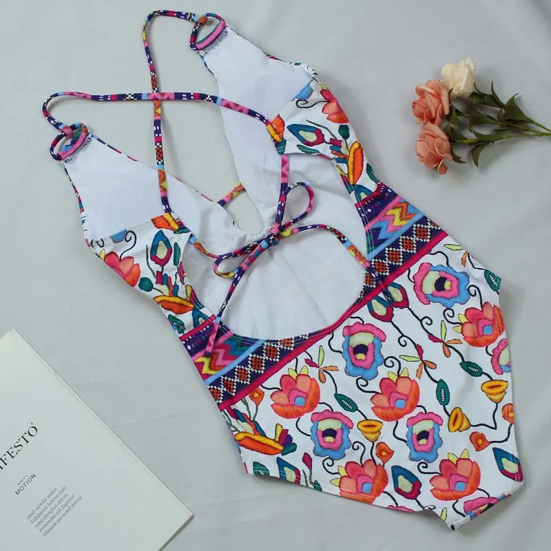 FDBRO Цельный купальник для похудения сексуальное бикини на бретельках с открытой