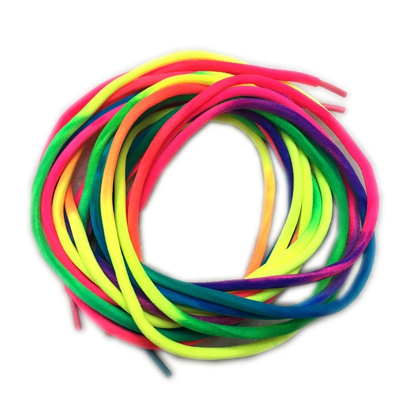 1 Pairs Rainbow Shoelaces Round Sneaker Shoe laces Fashion Colorful ShoeLace For All Shoes 100CM 120CM Strings YC-1