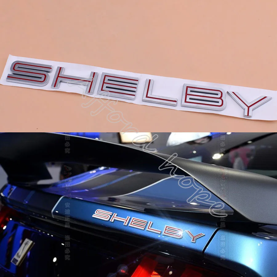 Бесплатная доставка 1 шт. ABS 3D Shelby красный + серебро надписи Decklid тела Стикеры s