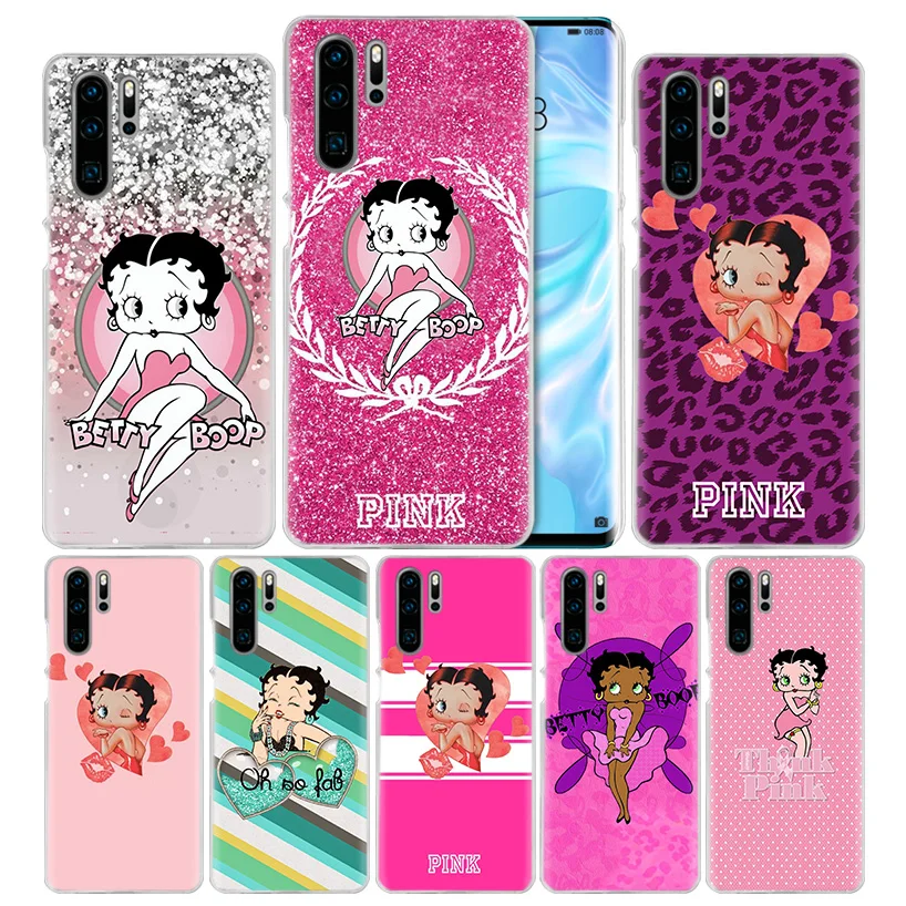 Розовый сексуальный чехол Betty Boop для huawei P20 P30 P Smart Nova 4 3i P10 P9 P8 mate 10 20 lite Pro Mini жесткий чехол для телефона pc