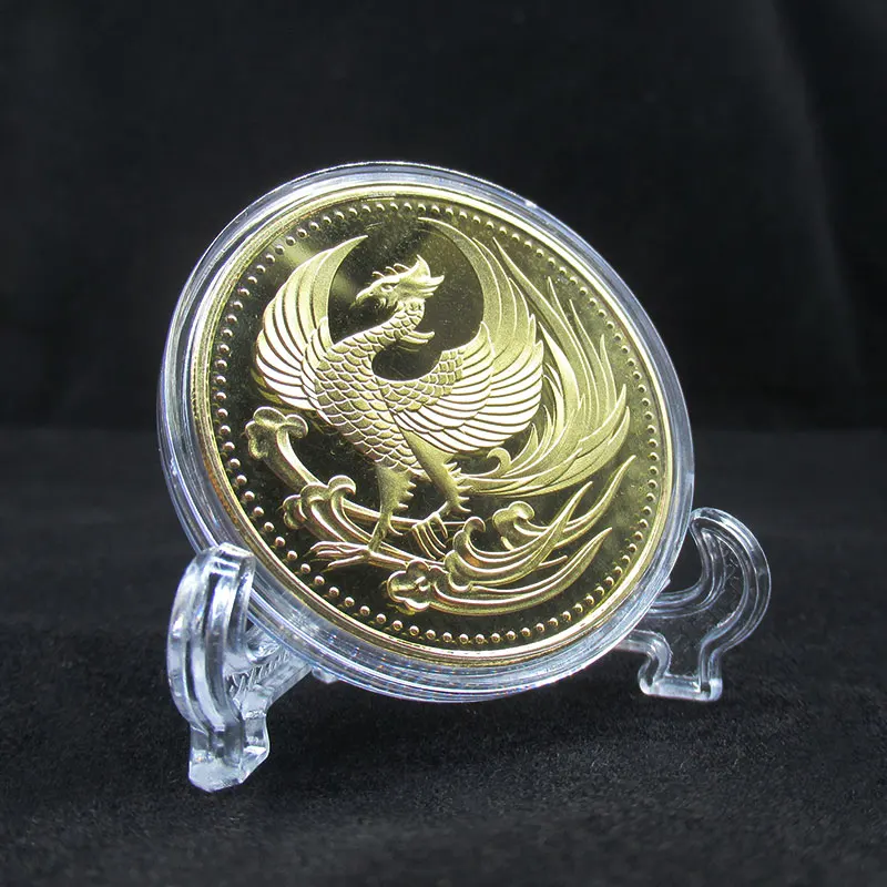 Новинка 2019 японская Золотая Хризантема Феникс металлические монеты сувенир