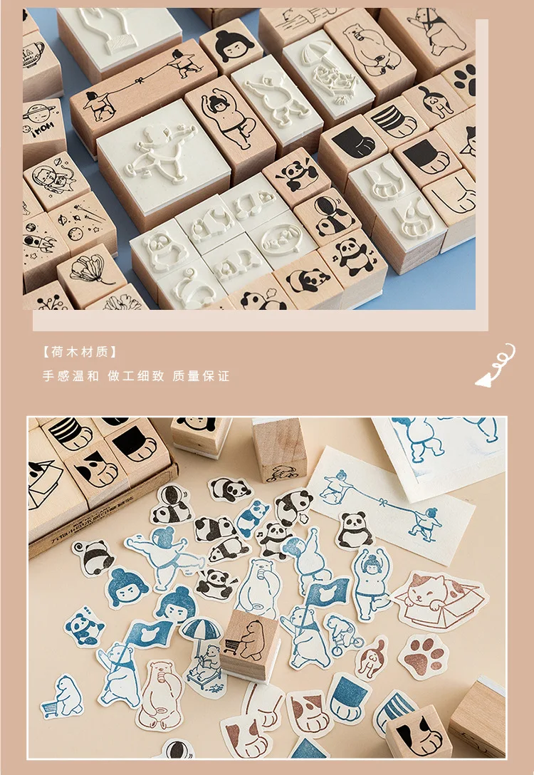 Милая Маленькая вещь милый деревянный набор штампов 6,3*8,3*2,5 см DIY скрапбукинга дневник деко пакет
