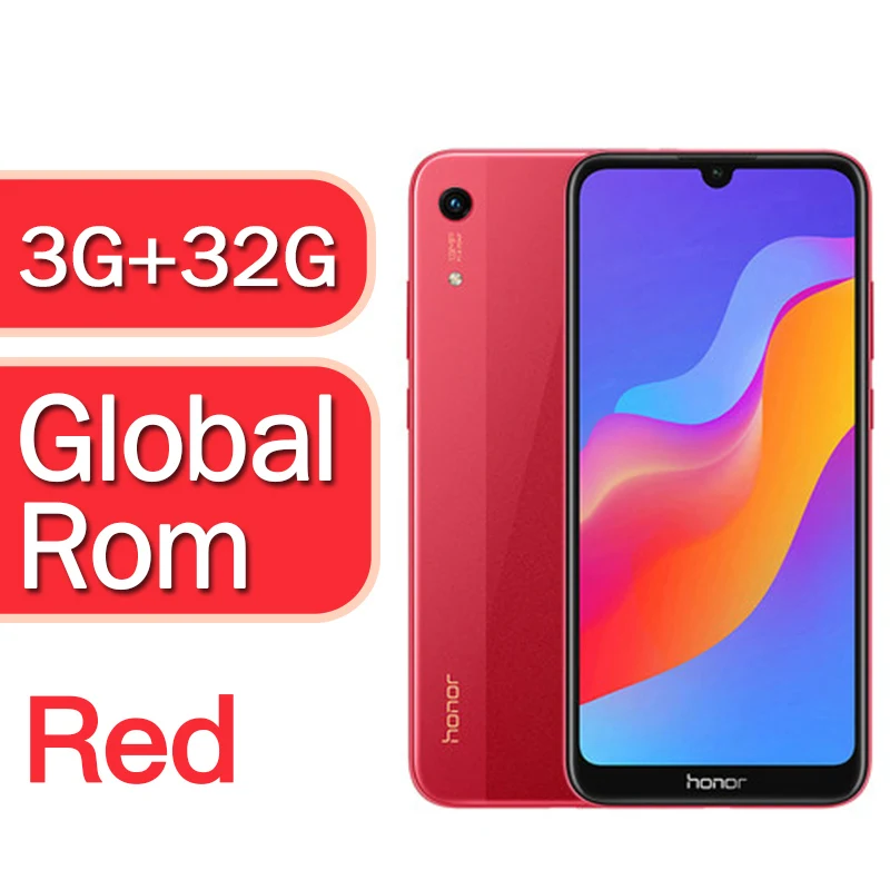 3G 32G Red Оригинальная глобальная версия на выбор Honor 8A 6,0" MT6765 Восьмиядерный Android 9 для ухода за лицом ID 3020 мАч 3 слота для карт 4g смартфон - Цвет: 3G 32G Red